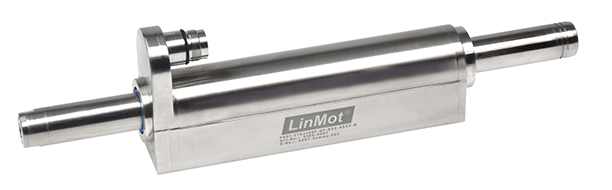 An image of a LinMot IP69k Stainless Steel linear motor. 